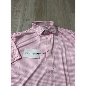 Collars and Co  Collar Polo Geometric Pattern Size M Gingham Check